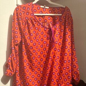 Daniel Rainn Red with purple flowers! Size 1X